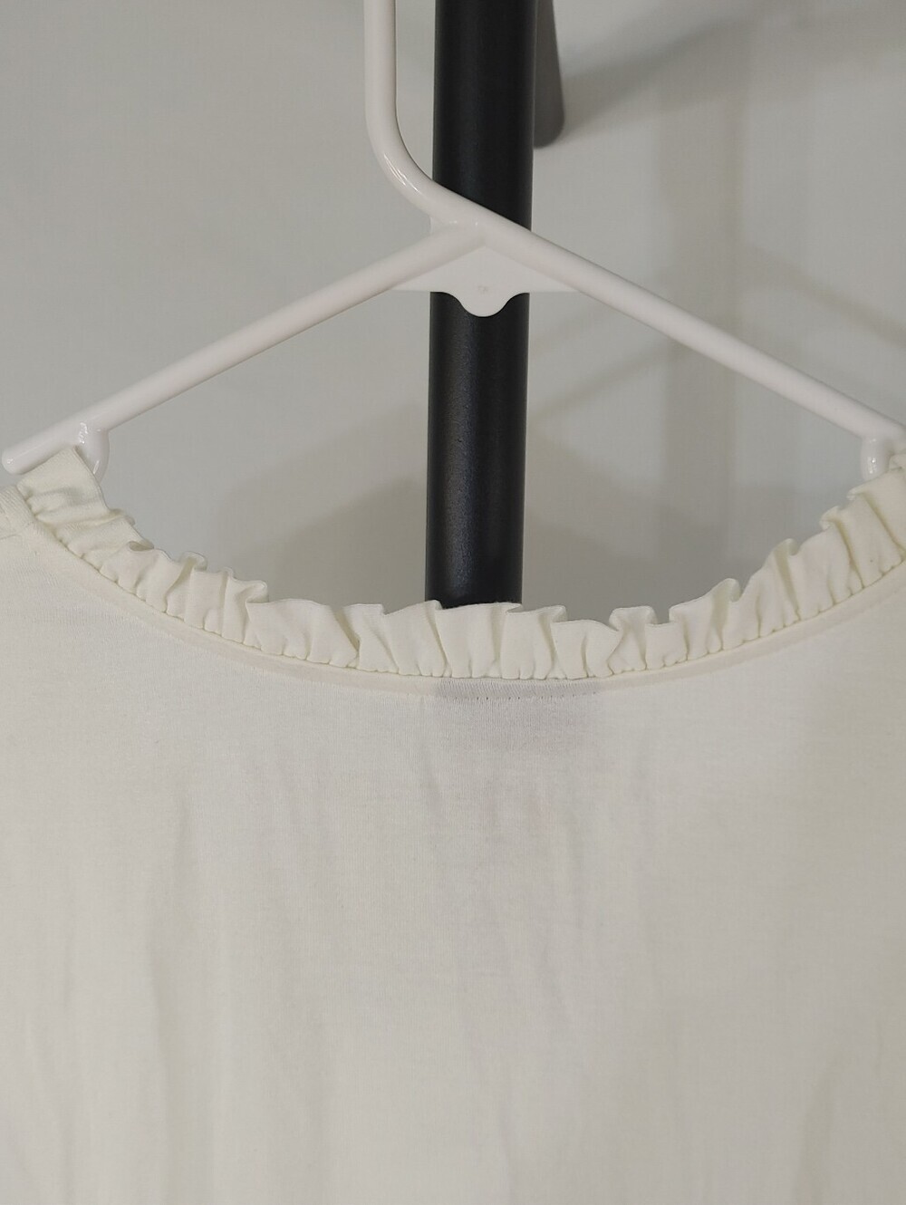 Evans Womens Size 18 NWT Ivory Tunic Top Pintuck Ruffle 3/4 Sleeve Plus - Picture 8 of 10